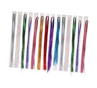 FRCOLOR 14pcs Laser Wire Hair Extensions Hair Glitter Strands Creative Sparkle for Women