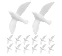 FRCOLOR 14pcs Mini White Dove Figurines Delicate Resin Pigeon Miniatures for Dollhouse Accessories Rustic Bird Ornaments Micro Landscape Fairy Garden Decorations Wedding Cake Toppers
