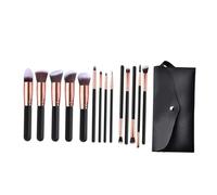 FRCOLOR 14Pcs Professional Makeup Brush with Bag Synthetic Fiber Eye Makeup Brushes for Liquids Powders Creams Versatile Cosmetic Tools for All Skin Types Wooden Handles