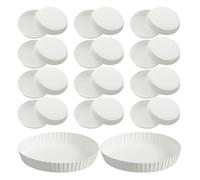 FRCOLOR 150pcs Disposable Paper Cup Covers White Stackable Drink Lids for Restaurants and Daily Use, Lightweight Paper Protectors