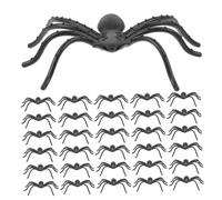 FRCOLOR 150pcs Lifelike Plastic Spiders Halloween Scare Prank Realistic Long Legged Chubby Spider Props for Spooky Party Decorations Safe Non Toxic Flexible Material for Adults