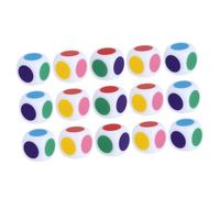 FRCOLOR 15Pcs Acrylic Color Dices Educational Teaching Dice for Interactive Counting Learning for School Classroom Use