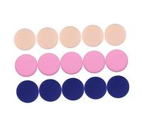 FRCOLOR 15pcs Non-latex Round Makeup Puff Powder Sponge Wet Gentle Sensitive Skin Rayon Ribbon for Portability Salon Home Travel Pro Makeup
