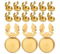 FRCOLOR 15pcs Small 15mm Copper Shirt Sleeve Button Covers for Men and Women, Metal No-sew Cufflink Accessories for Dress Shirts, Suitable for Business, Party, and Everyday Wear