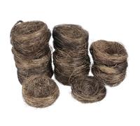 FRCOLOR 16pcs Artificial Bird Nest Tray Set, 7cm Brown Faux Bird Egg Nests with Natural Texture, Decorative Ornamental Craft for Garden, Home Decor and Photo Props