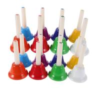 FRCOLOR 16pcs Diatonic Handbells Musical Bells for Percussion Instrument for Classroom Music Education Rhythm Training Durable Tuned Notes for Beginners Advanced Learners
