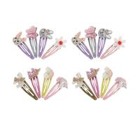 FRCOLOR 16pcs Hair Clips Set Unicorn Rabbit Butterfly Flower Snap Clips Metal Barrettes for Birthday Party Accessories