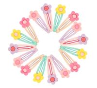 FRCOLOR 16pcs Korean Style Flower Barrettes with Candy Colors Cute Soft Clay Floral Hair Clips for Non Slip Hairpins for Party and Daily Wear