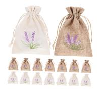 FRCOLOR 16Pcs Lavender Sachet Bags Linen Fabric Drawstring Pouches for DIY Craft Wedding Party Favor Storage Assorted Color Empty Bags for Dried Lavender and Herbs for Closets and