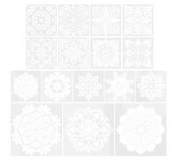 FRCOLOR 16pcs Mandala Wall Painting Stencils Reusable Pet Drawing Templates for DIY Projects and Christmas Decoration with Long Serving Life