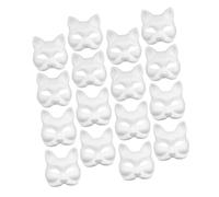 FRCOLOR 16pcs Paintable Plain Craft Paper Masks Blank Fox Cat Half Face Masks for DIY Halloween Masquerade Ball Theater Props Smooth Surface for Artistic Expression and Party Decorations