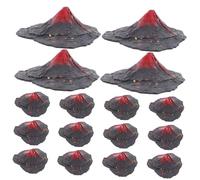 FRCOLOR 16pcs Plastic Volcano Model Simulation Statues with Intricate Lava Design Portable Micro Landscape Decorations for Aquarium Bonsai and Educational Volcanic Eruption Experiments