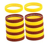 FRCOLOR 16pcs Sanskrit Silicone Bracelet for Soccer Sports Elastic Wristbands Textured Design Birthday Party Favors for Boys and Girls and Adults
