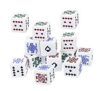 FRCOLOR 16Pcs White Acrylic Poker Dice for Birthday Party Games Portable Liars Dice Props with Square Corners Fun Poker Chips Alternative for Bars and Family Entertainment