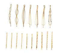 FRCOLOR 17pcs Gold Bobby Pins Pearl Hairpin for Women Girls Wedding Fashion Hair Clips