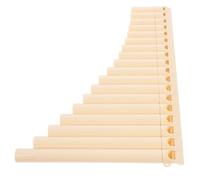 FRCOLOR 18-note c Key Pan Flute, 18-pipe Beige Panpipe for Beginners, Traditional Middle c Panpipe Musical Instrument for School Teaching and Performance