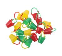 FRCOLOR 18pcs Miniature Plastic Buckets Dollhouse Ornaments Lightweight Beach Pail Sandbox for Creative Indoor Outdoor Micro Landscape Decor