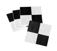 FRCOLOR 18Pcs Miniature Wood Flooring Tiles for Dollhouse Black and White Checkered Floorboards Realistic Mini House Decoration Accessories for DIY Model Homes