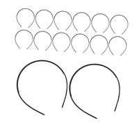 FRCOLOR 18pcs Non-slip Black Plastic Hair Bands with Tooth Comb Lightweight Comfortable Headband Accessories for Women and Men for Skincare Makeup Yoga and DIY Fashion Styling