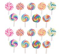 FRCOLOR 18pcs Rainbow Lollipop Pendant Charms Sweet Candy Jewelry Accessories for DIY Necklace Bracelet Cute Sugar Charm Ornaments for Party