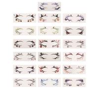 FRCOLOR 19pcs Halloween Eye Makeup Stickers with Pumpkin and Spider Web Designs, Waterproof Pvc Temporary Eyeliner Decals for Party and Indoor Use, Easy Removal Face Tattoos