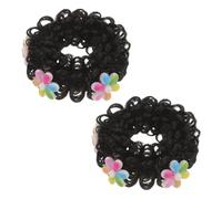 FRCOLOR 1pair Cute Cartoon Bun Wig Hairpiece for Girls Colorful Hair Accessory for Festive Performances Adds Volume Fun to Costumes Flower Charms