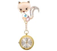 FRCOLOR 1Pc Cartoon Fox Nurse Lapel Watch Durable Hanging Brooch Fob Watch with Dial for Nurses and Medical Professionals
