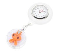 FRCOLOR 1pc Cartoon Rabbit Nurse Pocket Watch Retractable Clip Design Cute Orange Rabbit Decoration Durable Practical for Nursing Professionals for Medical Caregivers