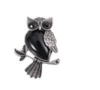 FRCOLOR 1PC Creative Owl Shape Fashion Brooch Pin Elegant Black Crystal Coat Pin for Wedding Party Casual Occasions Chic Accessory for Personal Wear