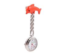FRCOLOR 1Pc Cute Dolphin Design Clip Nurse Watch Fashion Hanging Pocket Watch for Medical Professionals Battery Operated with Glow The Dark Feature for Home School and Office Random Color