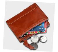 FRCOLOR 1pc Multifunctional Leather Wallet for Men Zipper Purse Short Easy to Carry Credit Cards Cash Coins Durable and Stylish Design for Everyday Use