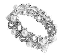 FRCOLOR 1PC Retro Elastic Rhinestone Bracelet Fashionable Wrist Band for Women Charming Hand Chain Jewelry Stylish Bangle with Glittering Embellishments for Weddings and Special Occasions