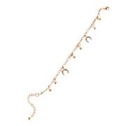 FRCOLOR 1PC Rose Gold Plated Titanium Steel Ankle Chain Decor for Women Stylish Bead Moon Foot Jewelry All for Everyday Wear and Gifting