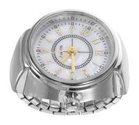 FRCOLOR 1pc Stylish Mini Ring Watch for Women Men Fashionable Quartz Jewelry Accessory Silver Present Decorative Finger