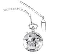 FRCOLOR 1pc Vintage Pocket Watch with Locomotive Design Decorative Silver for Creative for Any Occasion Workmanship Easy Reading