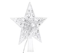 FRCOLOR 1pc Warm Led Star Tree Topper Festive Christmas Decoration for Treetop Eye-catching Five- Light for Holiday Home Decor and Parties