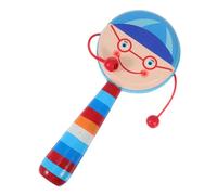 FRCOLOR 1Pc Wooden Cartoon Shaking Drum Plaything for Boy Girl Hand Cranking Musical Encourages Fine Motor Skills Rattling Sounds Stimulate Listening
