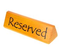 FRCOLOR 1pcs Reserved Table Tent Sign Double-sided Reserved Table Signs Pine Wood Material Tent-shaped Design Simple Practical Style Lightweight for Restaurant and Business Talks