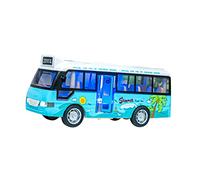 FRCOLOR 1Pcs School Bus with Light and Music Educational Simulation Model for Parent Interaction Safe and Easy to Grasp Space Blue Color
