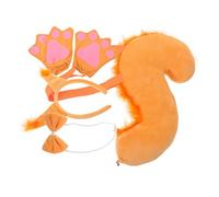 FRCOLOR 1Set Adorable Squirrel Cosplay Costume Set Animal Ear Headband with Tail and Bow Tie for Halloween Dress Up Lightweight and Comfortable for Parties and Unique Photos