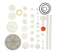 FRCOLOR 1Set DIY Plastic Gear Model Kit Educational Motor Accessories with Gears Racks Pulleys Belts for Robotics Model Making