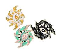 FRCOLOR 1set Evil Eye Enamel Pin Creative Brooches for Clothing Backpacks Lapels Unique Aesthetic Accessories for Personal Style Giving 3pcs