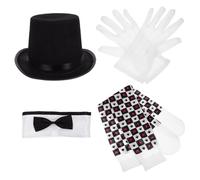 FRCOLOR 1set Magician Role Play Costume Set Tricorn Hat Felt Top Hat Gloves Socks Washable