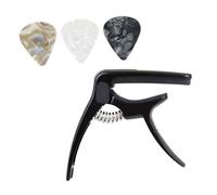 FRCOLOR 1Set Metal Guitar Capo with Picks Durable Multi Function Capo for Acoustic Electric Guitars Lightweight Premium Metal Clamp for Beginners Professionals