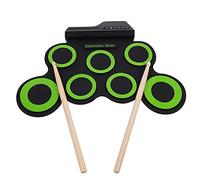 FRCOLOR 1Set Portable USB Electronic Drum Set of Compact Hand Roll Silicone Jazz Drum for Design Headphone Output Pure Sound Quality Travel Friendly for Beginners