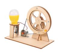 FRCOLOR 1Set Wooden Hand Crank Generator for Educational DIY Assembly for Scientific Experiments Learning Projects Enhances Hands Skills and Concentration