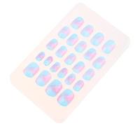 FRCOLOR 2 Boxes Kids Nail Sticker Set Removable Jelly Glue Artificial Fingernails ABS Material for Little Girls Assorted Patterns