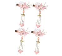 FRCOLOR 2 Pairs Chinese Theme Hairpin Alloy Barrettes Side Clip Headdress Delicate Tassel Hair Clip Stylish Headpiece