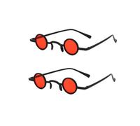 FRCOLOR 2 Pairs Funny Spoof Sunglasses Halloween Retro Small round PC Red | Lightweight, Easy to Wear, Eyeglass Pattern, Party Festival Decor, Creative Style, Women Accessory