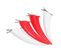 FRCOLOR 2 Pairs Halloween Devil Horn Hair Clips Comfortable Secure Fit Plastic Hairpins for Cosplay Costume Parties Red White Hair Accessories